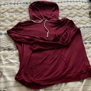 Maroon pull over lightweight hoodie